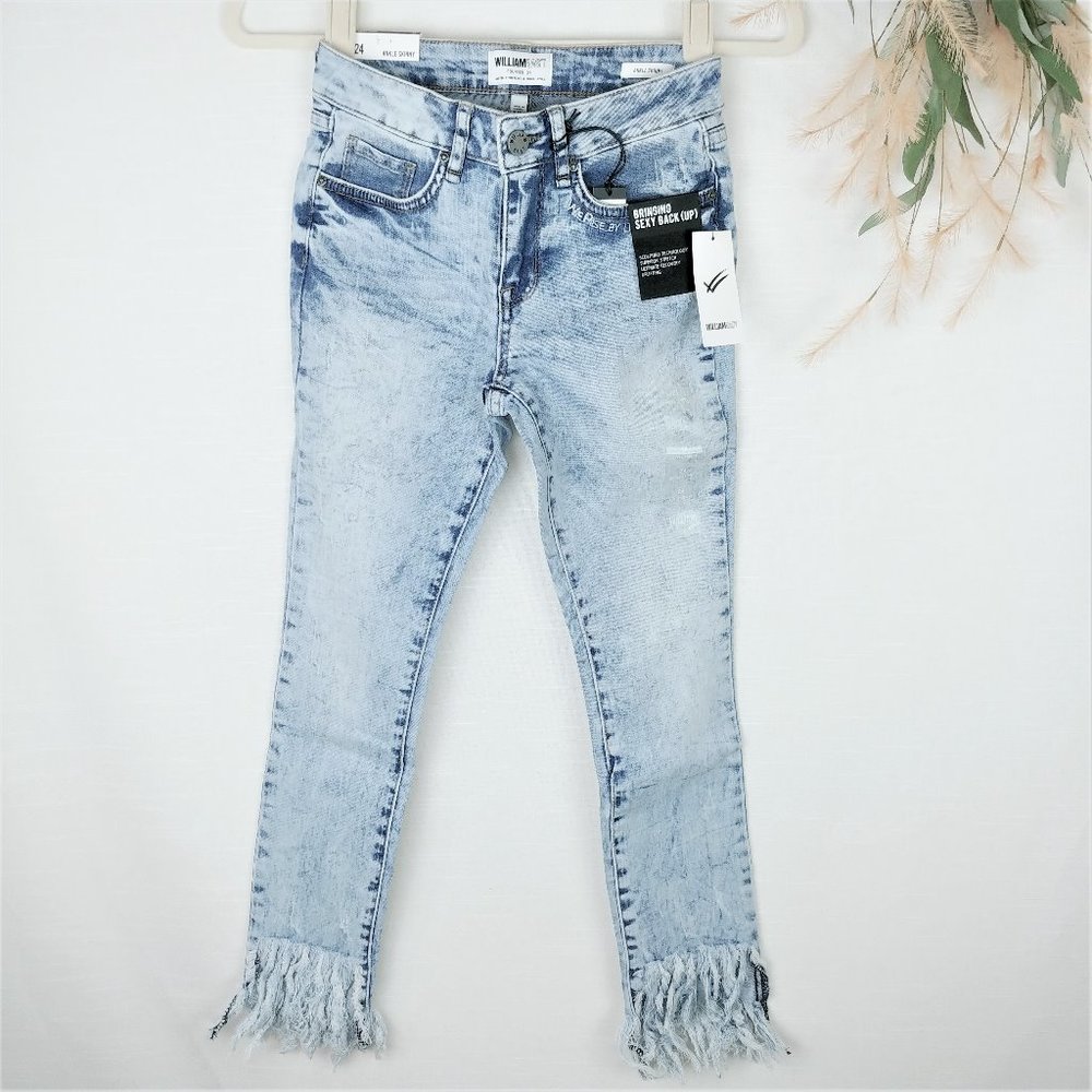 William Rast Frayed Hem Ankle Skinny Jeans Junior